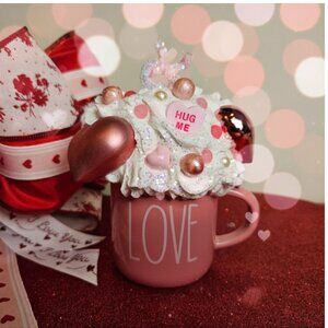 Small "LOVE" Faux Whipped Cream Mug Decoration |  Tiered Tray Decor